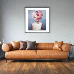 Met je hoofd in de bloemen als sfeerimpressie aan de muur