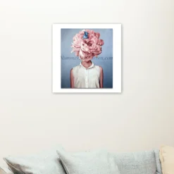 Met je hoofd in de bloemen als sfeerimpressie aan de muur