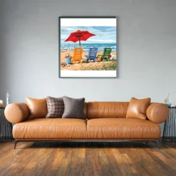 Dagje strand als sfeerimpressie aan de muur