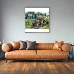 Locomotief als sfeerimpressie aan de muur