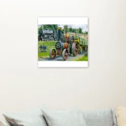 Locomotief als sfeerimpressie aan de muur