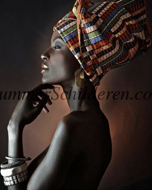 afrikaanse vrouw gekleurde hoofddoek