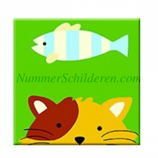 kinderen kat en vis