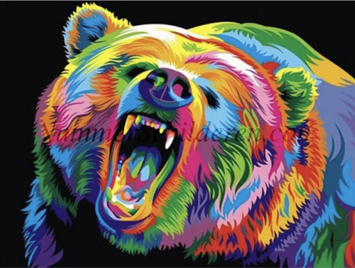 kleurrijke grizzly beer