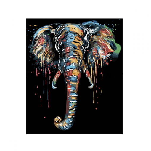 kleurrijke olifant zwarte achtergrond