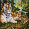 Leeuw met twee welpen