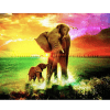 Olifant met jong in het water