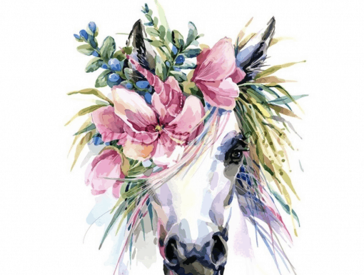 paard met bloemen