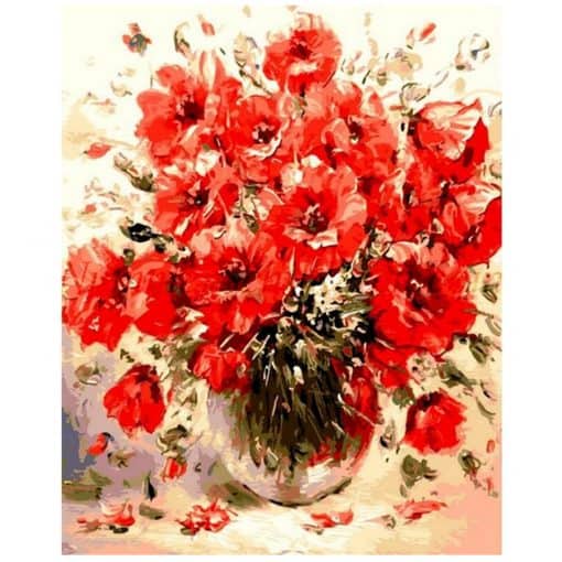 rode bloem in vaas