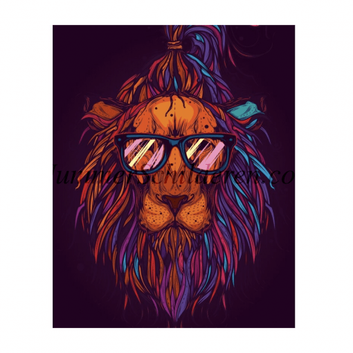stoere leeuw met bril