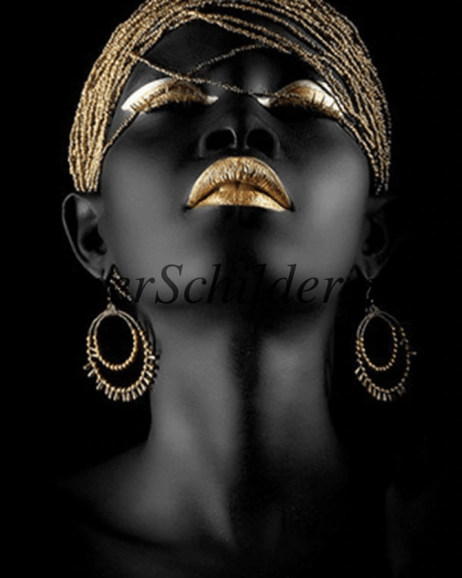 zwarte vrouw goud haar oorbel