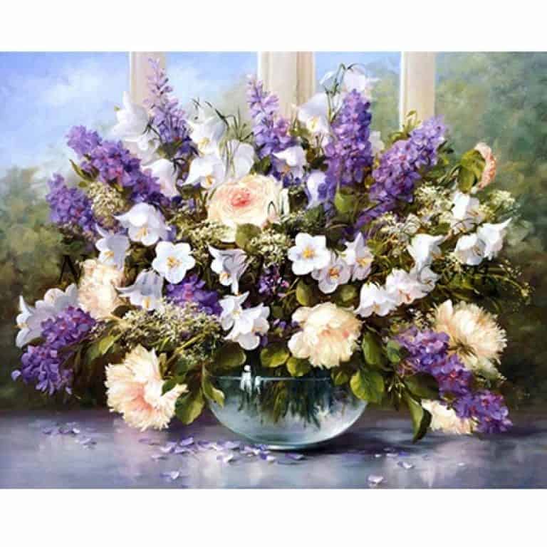 Witte lila bloemen
