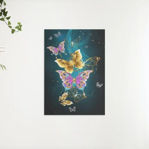 Schilderen op nummer – Roze en gouden vlinders – SEOS Shop ®