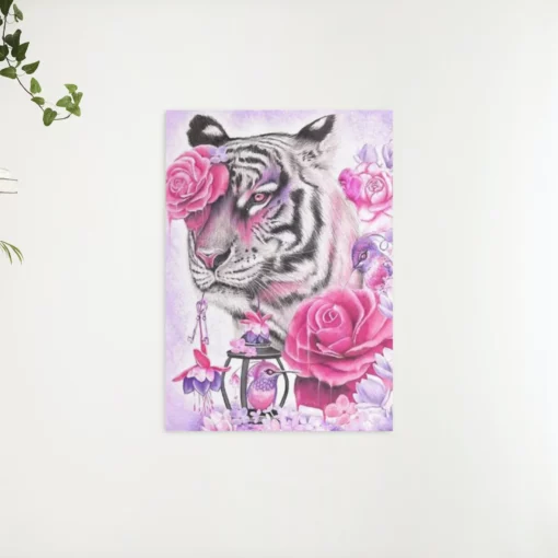 Schilderen op nummer – Tijger en roze roos – SEOS Shop ®