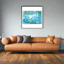 Waterlelies als sfeerimpressie aan de muur