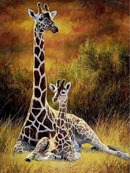 Schilderen op nummer – Giraf Moeder en Kind – SEOS Shop ®