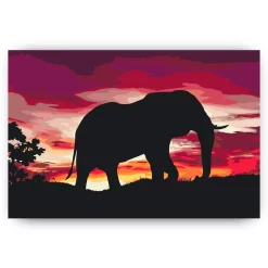 Schilderen op nummer – Afrikaanse olifant bij zonsondergang – SEOS Shop ®