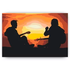 Schilderen op nummer – Gitaristen bij zonsondergang – SEOS Shop ®