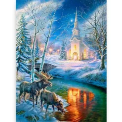 Schilderen op nummer – Kerstkerk en herten – SEOS Shop ®