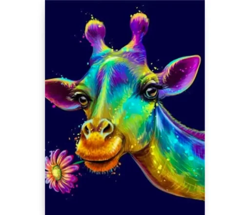 Schilderen op nummer – Kleurrijke Giraffe – SEOS Shop ®