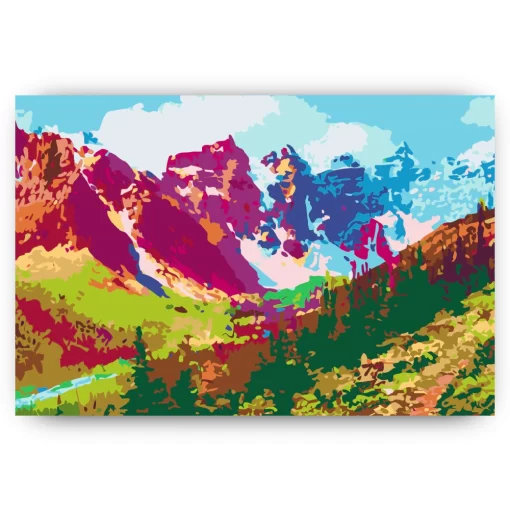 Schilderen op nummer – Kleurrijke bergen – SEOS Shop ®
