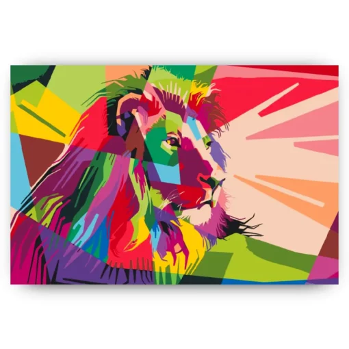Schilderen op nummer – Kleurrijke leeuw 2 – SEOS Shop ®