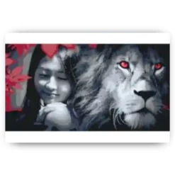 Schilderen op nummer – Rode ogen van een leeuw – SEOS Shop ®