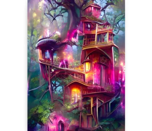 Schilderen op nummer – Roze Boom Huis – SEOS Shop ®
