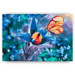 Schilderen op nummer – Vlinder op blauwe bloem – SEOS Shop ®