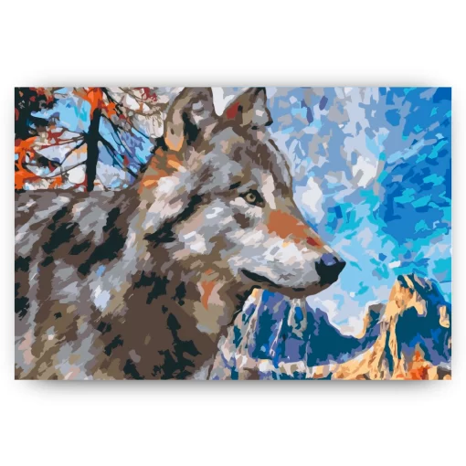 Schilderen op nummer – Wolf in de bergen – SEOS Shop ®