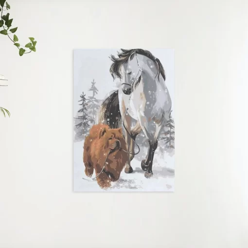 Schilderen op nummer – Hond met paard – SEOS Shop ®