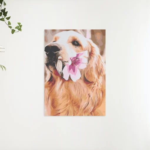 Schilderen op nummer – Labrador met bloem – SEOS Shop ®
