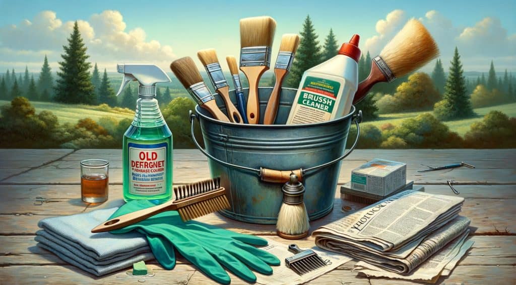 Materialen die nodig zijn voor het schoonmaken van verfborstels