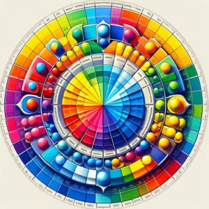 Tertiaire kleuren- een mix van primaire en secundaire kleuren