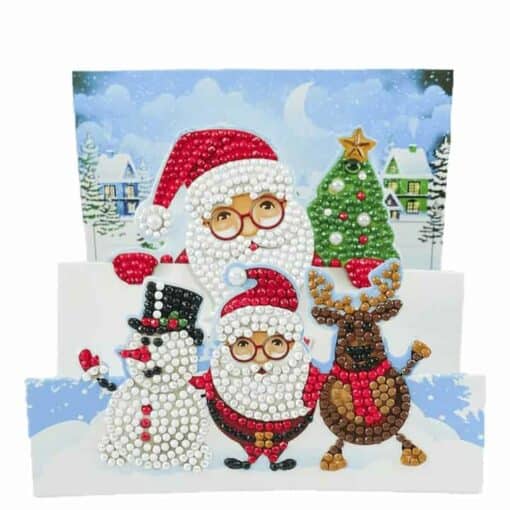Schilderen op nummer – Uitvouwbare 3D Kerstkaart Kerstfamilie – SEOS Shop ®