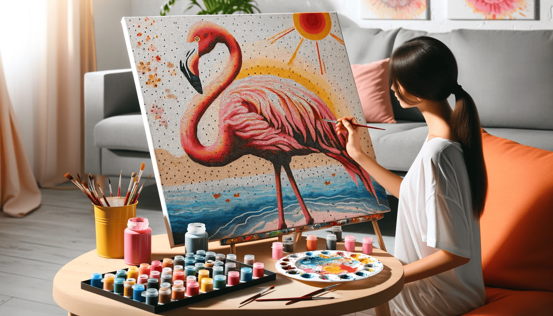 Schilderen op Nummer Flamingo