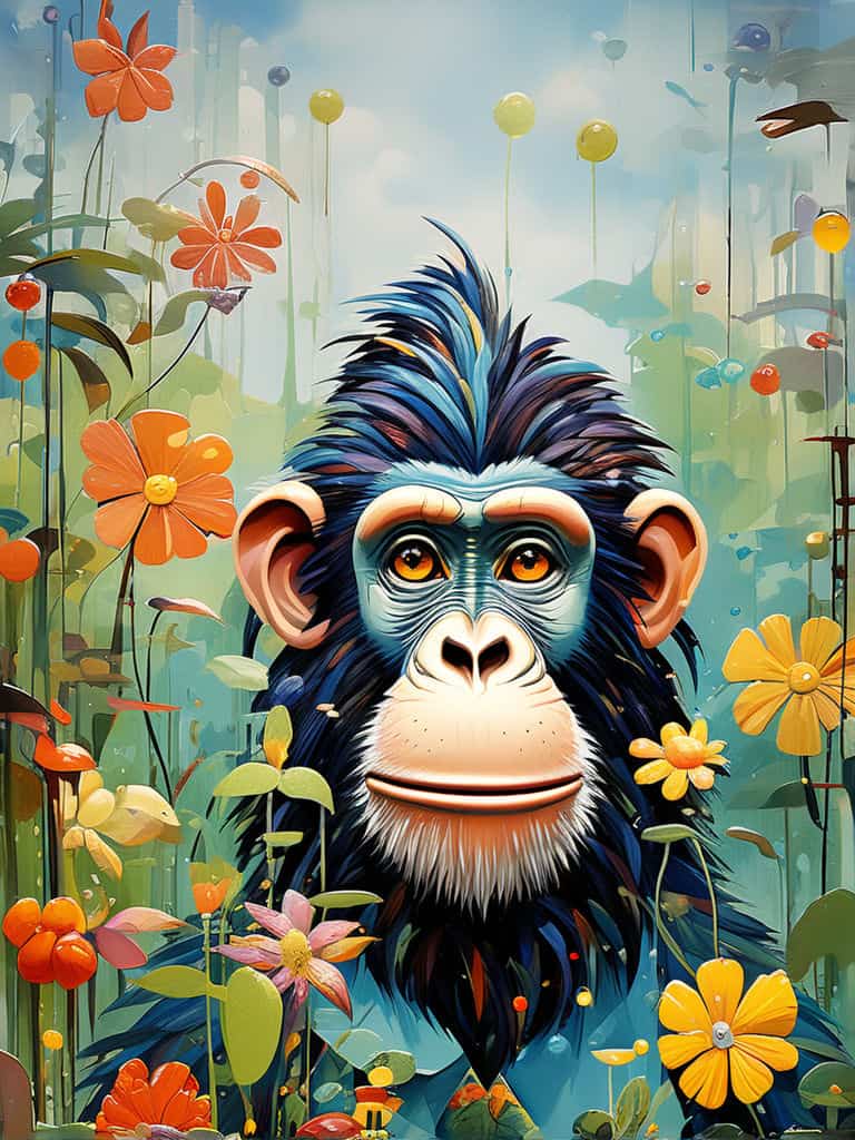 schilderen op nummer aap