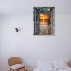 Tropische Zonsondergang als sfeerimpressie aan de muur