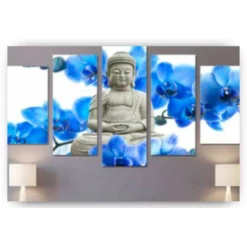 Schilderen op nummer – Buddha met mooie bloemen 5 luik – SEOS Shop ®