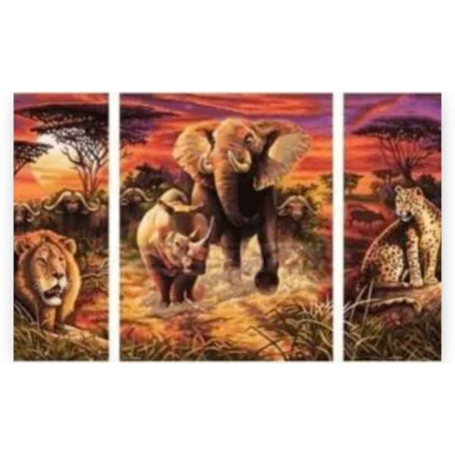 Schilderen op nummer – Dieren op safari 3 luik – SEOS Shop ®