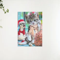 Schilderen op nummer – Kat en eend vieren kerst – SEOS Shop ®