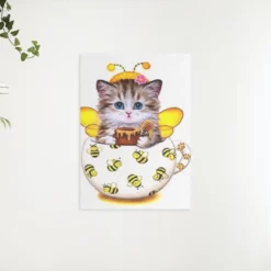 Schilderen op nummer – Kitten met bijen beker – SEOS Shop ®