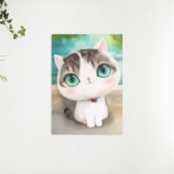 Schilderen op nummer – Kitten met grote turquoise ogen – SEOS Shop ®