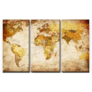 Map van de wereld 3 luik schilderen op nummer