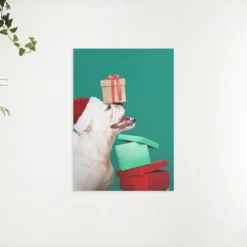 Schilderen op nummer – Puppy met cadeau en kerstmuts – SEOS Shop ®