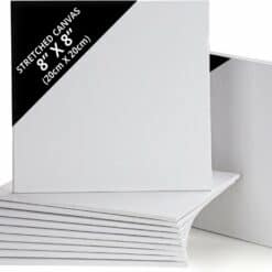 Schilderen op nummer – 12 Pak Blanke Canvassen – 20 x 20cm – Voorgerekte Vierkante Canvassen Paneel Borden – Geschikt Voor Acryl en Olie Verven, Schetsen en Tekenen | SEOS Shop ®