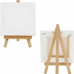Schilderen op nummer – Schildersezel – Tafelschildersezel Houten Canvasstandaardset (10st) – 10x10cm Canvas met Mini-ezel, Houten Schildersezel | SEOS Shop ®