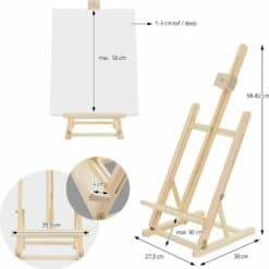 Schilderen op nummer – Schildersezel – Verstelbare schildersezel van hout 56 cm | SEOS Shop ®