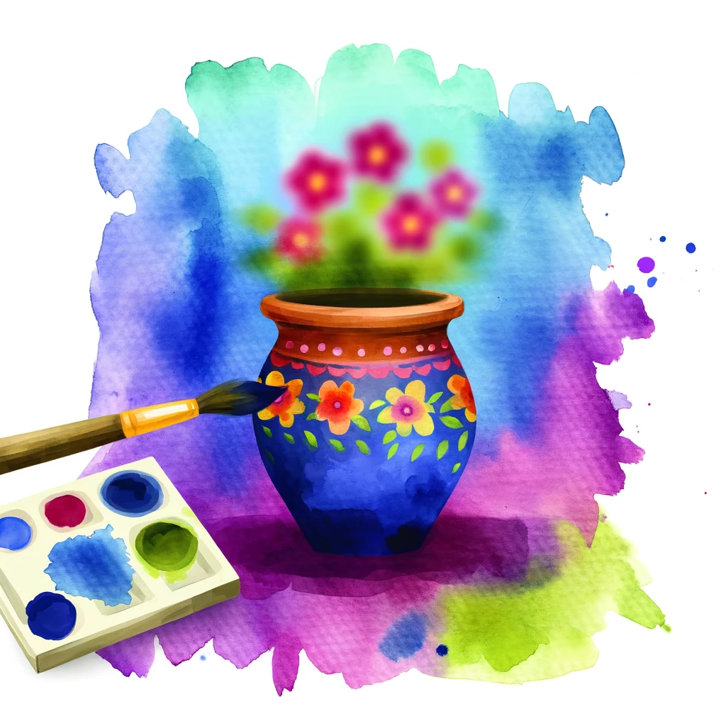 Verschillende creatieve technieken om bloempotten te beschilderen