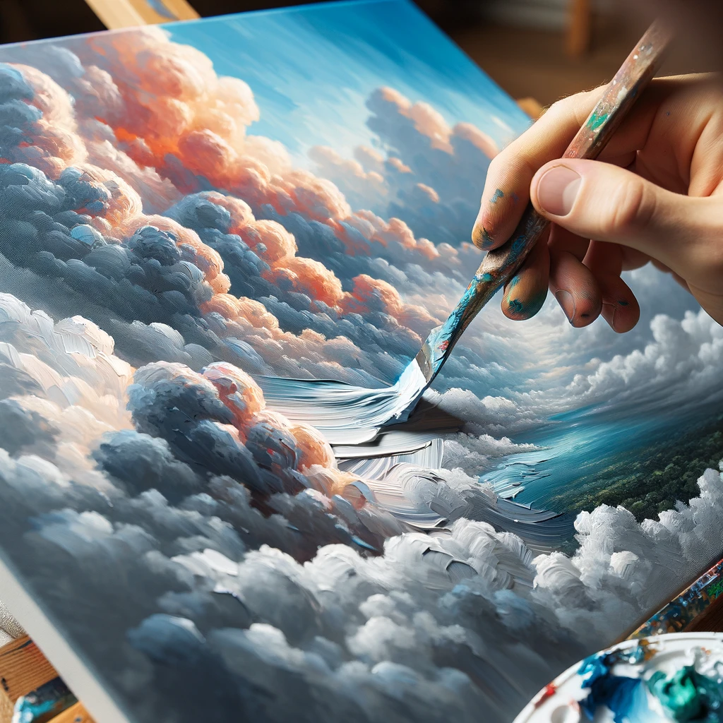 Verschillende technieken voor het schilderen van realistische wolken